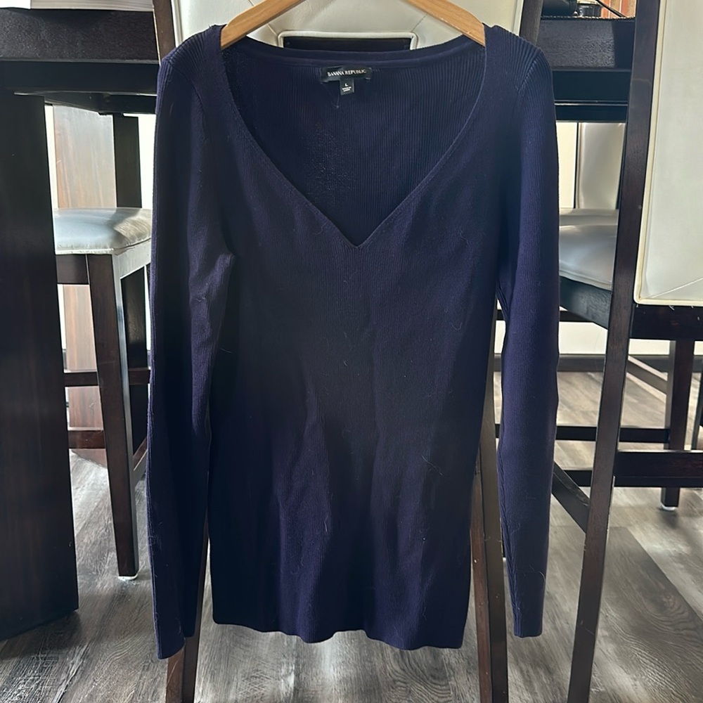 NWOT Wonen’s purple V-neck sweater.